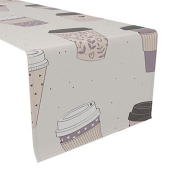 Table Runner, 100% Polyester, 12x72", Coffee To Go