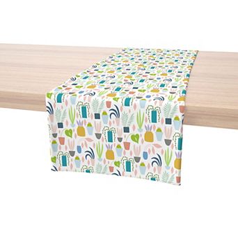Table Runner, 100% Polyester, 14x108", Houseplant Collection