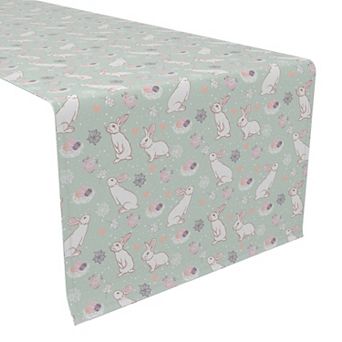 Table Runner, 100% Cotton, 16x108", Springtime Easter
