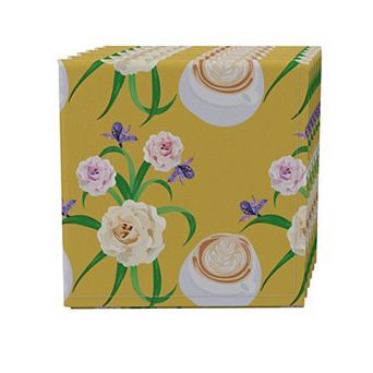 Napkin Set of 4, 100% Cotton, 20x20", Floral 84