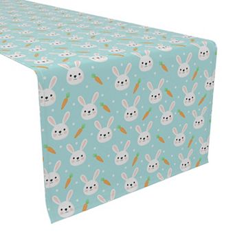Table Runner, 100% Polyester, 12x72", Easter Rabbits Celebration