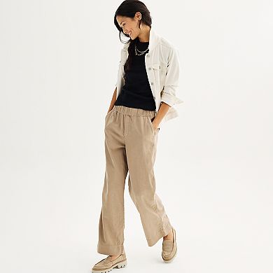 Women's Sonoma Goods For Life® Elastic Waist Wide Leg Pants