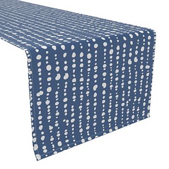 Table Runner, 100% Cotton, 16x72", Dots in Stripes