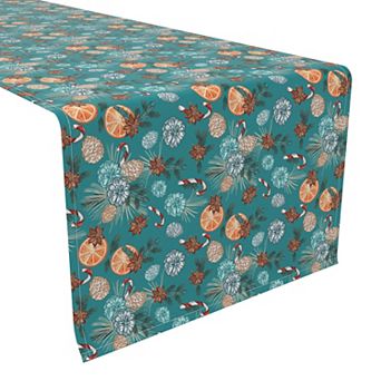 Table Runner, 100% Polyester, 12x72", Vintage Winter Pattern