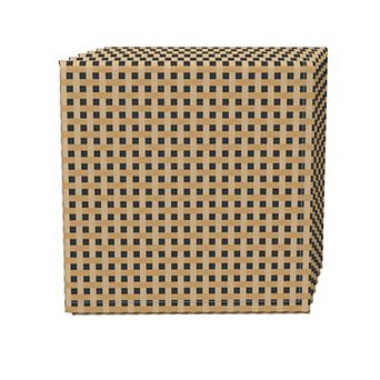 Napkin Set, 100% Polyester, Set of 4, 18x18", Chessboard Braid