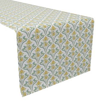 Table Runner, 100% Cotton, 16x108", Floral 133