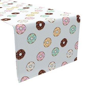 Table Runner, 100% Cotton, 16x72", Sprinkle Donuts