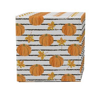 Napkin Set of 4, 100% Cotton, 20x20", Abstract Autumn Stripe
