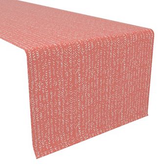 Table Runner, 100% Polyester, 14x108", Coral Batik Design