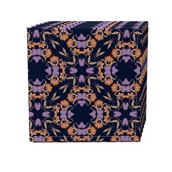 Napkin Set of 4, 100% Cotton, 20x20", Floral 15