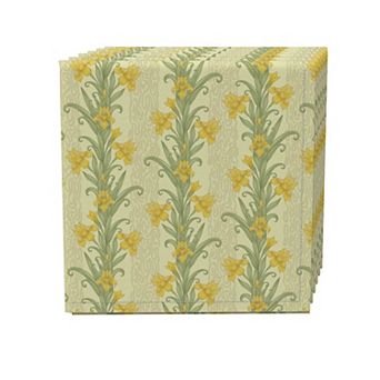 Napkin Set of 4, 100% Cotton, 20x20", Floral 115