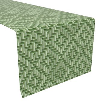 Table Runner, 100% Polyester, 14x108", Traditional Textured Tiles
