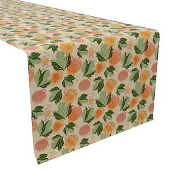 Table Runner, 100% Cotton, 16x108", Collage of Pumpkins