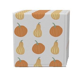 Napkin Set of 4, 100% Cotton, 20x20", Pastel Pumpkins