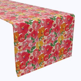 Table Runner, 100% Cotton, 16x108", Floral 206