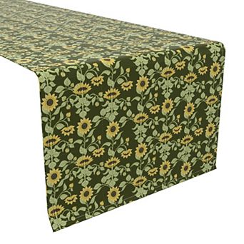 Table Runner, 100% Cotton, 16x72", Floral 114