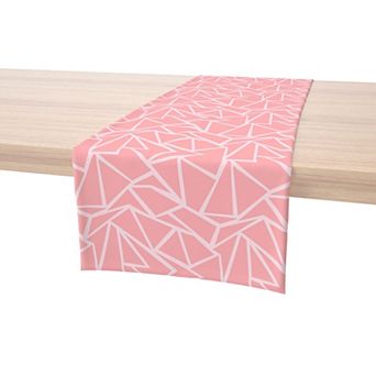 Table Runner, 100% Polyester, 12x72", Geometric Shapes Pink