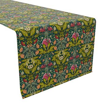 Table Runner, 100% Cotton, 16x72", Floral 45