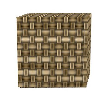 Napkin Set, 100% Polyester, Set of 4, 18x18", Wicker Wood Carving