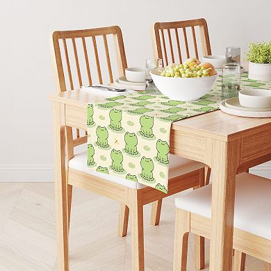 Table Runner, 100% Polyester, 12x72", Frog Illustration