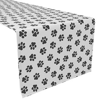 Table Runner, 100% Polyester, 12x72", Paw Prints