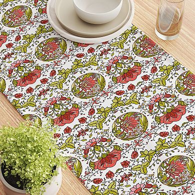 Table Runner, 100% Cotton, 16x72", Floral 3