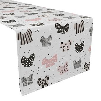 Table Runner, 100% Cotton, 16x108", Patterned Bows