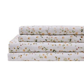 Madelinen® Floral Printed Brushed Printed Sheet Set
