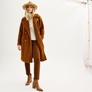 Women's Nine West Long Boucle Coat