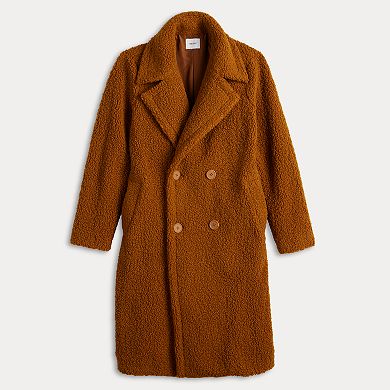 Women's Nine West Long Boucle Coat