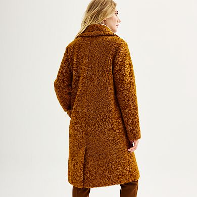Women's Nine West Long Boucle Coat