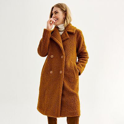 Long boucle coat hotsell