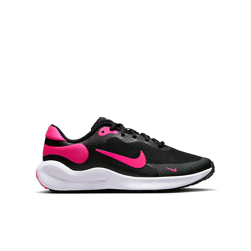 Nike Revolution 7 Big Kids' Running Shoes, Girl's, Size: 5, Black Hyper Pink White