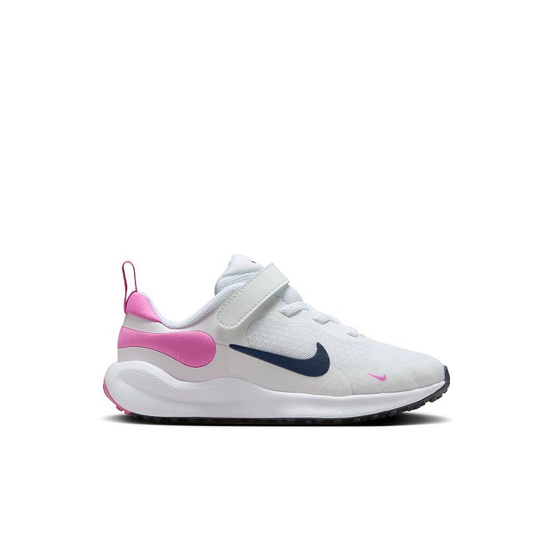 Nike Revolution 7 Little Kids' Running Shoes, Girl's, Size: 13, Navy Pink White
