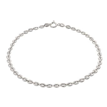 Karat Rush Sterling Silver Puffed Mariner Chain Anklet