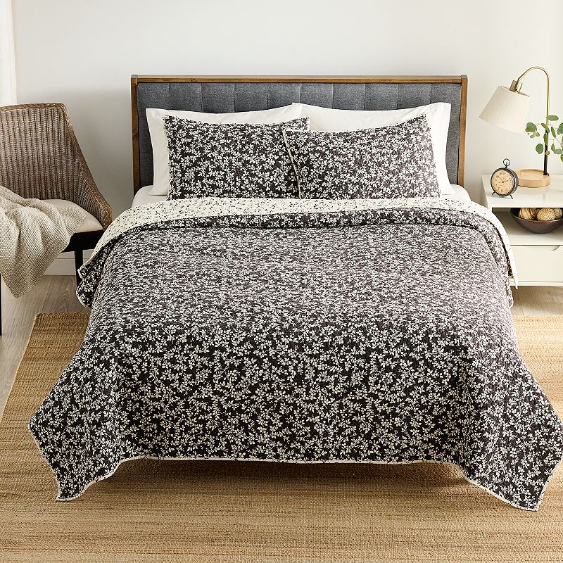 Sonoma Goods For Life Heritage Sprigs Printed Quilt or Sham, Brown, King