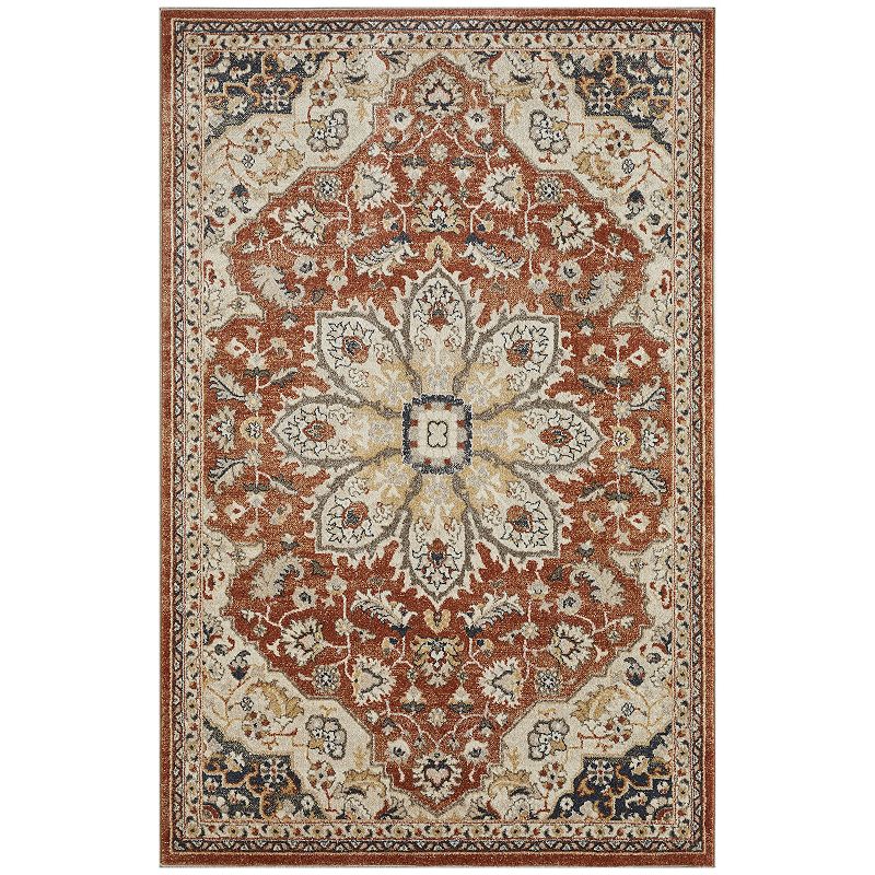 Loomaknoti Malanie Charler Blue Area Rug, Red, 10X13 Ft