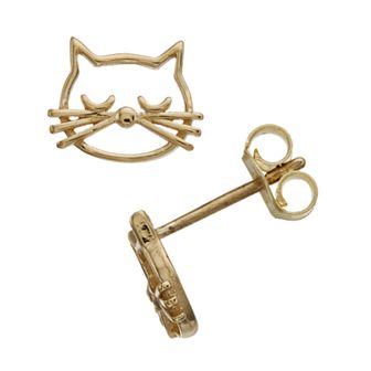 Karat Rush 14k Gold Cat Post Earrings