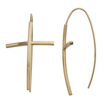 Karat Rush 14k Gold Cross Earrings