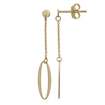 Karat Rush 14k Gold Oval Drop Earrings