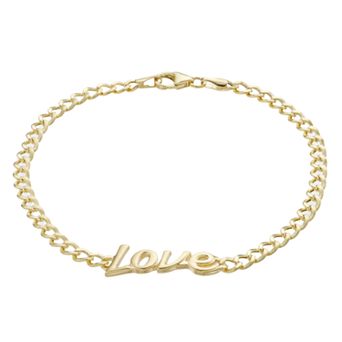 Karat Rush 14k Gold Love Curb Chain Bracelet