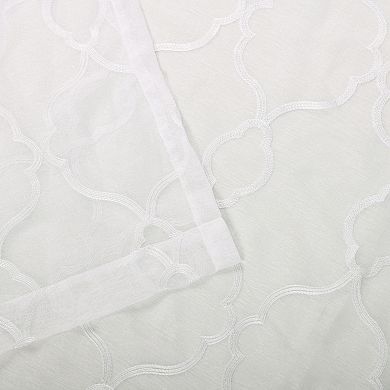 Superior Lattice Set of 2 Sheer Window Curtain Panels