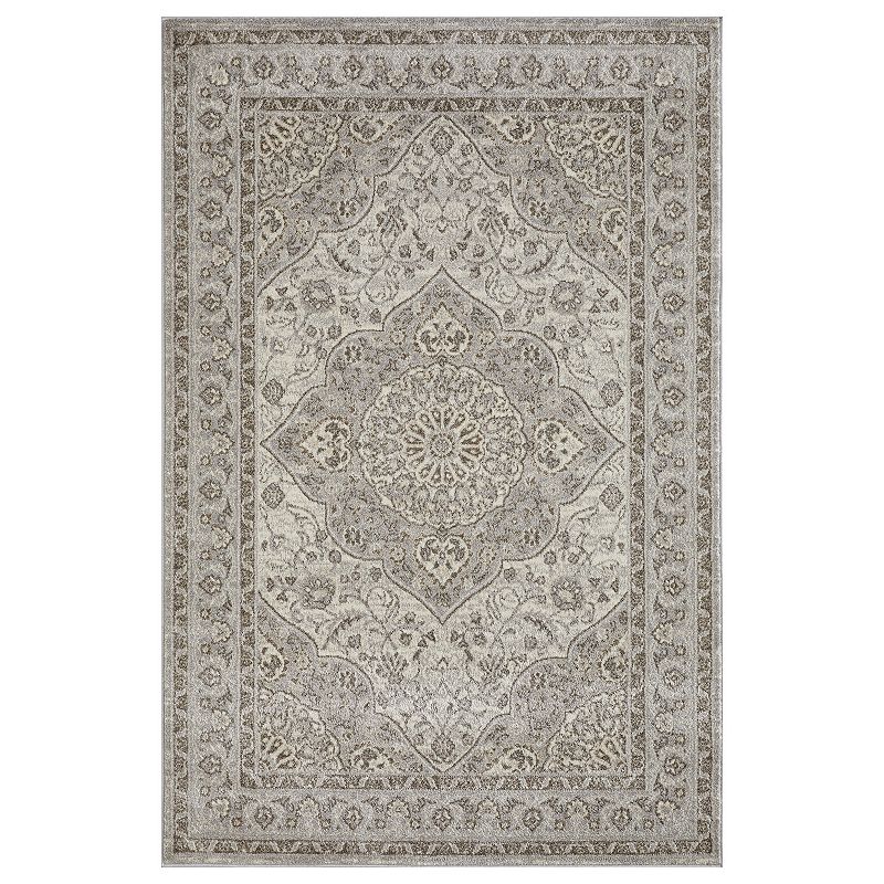 Loomaknoti Malanie Crewford 4ft x 6ft  Gray Oriental Indoor Area Rug