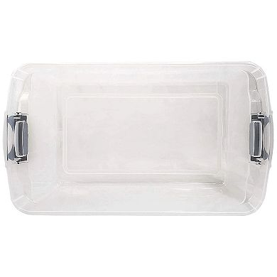 Homz 66 Qt Clear Storage Organizing Container Bin with Latching Lids (4 Pack)