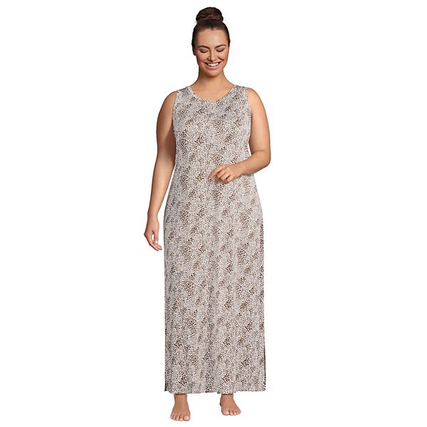 Plus Size Lands' End Cooling Sleeveless Long Nightgown