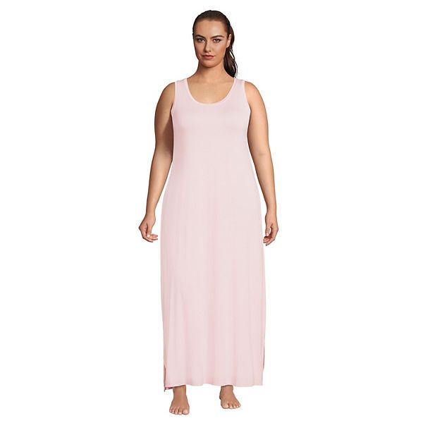 Plus Size Lands' End Cooling Sleeveless Long Nightgown