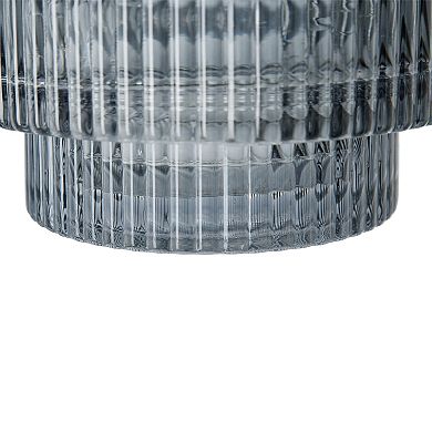 A&B Home Ribbed Geometric Glass Vase Table Decor