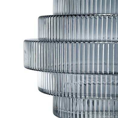 A&B Home Ribbed Geometric Glass Vase Table Decor