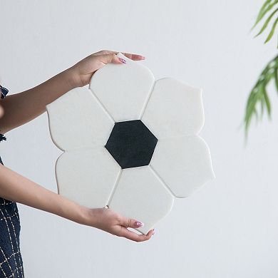 A&B Home Flower Marble Decorative Table Decor