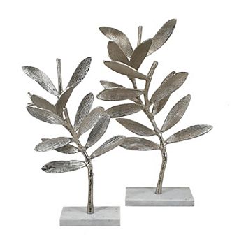 A&B Home Intrinsic Leaf Aluminum Statuaries 2 pc Set